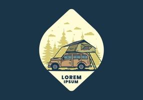 camping på taket av bilen illustration vektor