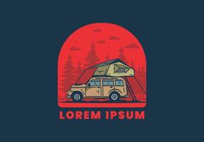 camping på taket av bilen illustration vektor