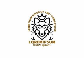 König der Wolfslinienkunst mit Lorem-Ipsum-Text vektor