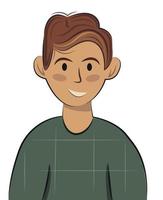 platt vektor tecknad karaktär illustration pojke människor ikon man porträtt avatar huvud slavisk användare för webbplatser och applikationer lagerdesign vit hud brunt hår