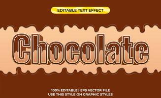 Schokolade 3D-Text mit Schokoladentextur. Typografievorlage für Schokoladenprodukt vektor