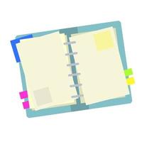 dagbok för att skriva med klistermärken och detaljer. vektor