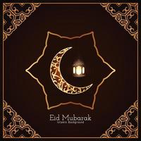 eid mubarak islamisches festival halbmondhintergrund vektor