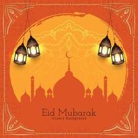 eid mubarak islamischer kulturfestival hintergrund vektor