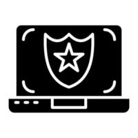 Online-Polizei-Glyphen-Symbol vektor