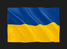 blaue und gelbe wehende flagge der ukraine. 3D-Vektor-Illustration vektor