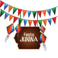 kreatives brasilien-festival fröhlicher festa junina hintergrund vektor