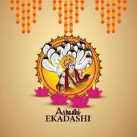glücklicher ashadhi ekadashi feierhintergrund vektor