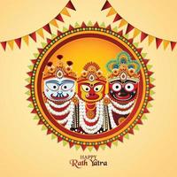 glad jagannath rathyatra firande bakgrund med vektorillustration vektor