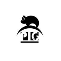 kreative abstrakte Schwein-Logo-Design-Vektorvorlage mit negativem Raum