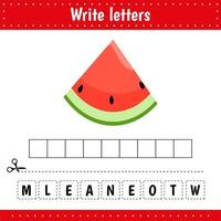 Kreuzworträtsel. Rate das Wort. Wassermelone vektor