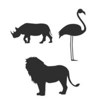 Afrikanische Tierlöwen-Silhouetten vektor
