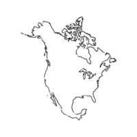 Nordamerika karta vektor skiss