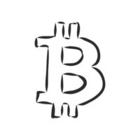 Bitcoin-Zeichenvektorskizze vektor