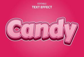 Candy-Text-Effekt mit rosa Farbe für Logo bearbeitbar. vektor