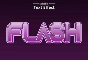 Flash-Texteffekt mit violetter Farbe für Marke und Logo. vektor