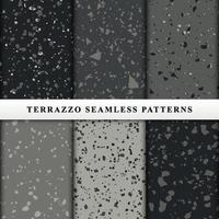 uppsättning terrazzo sömlösa mönster vektor