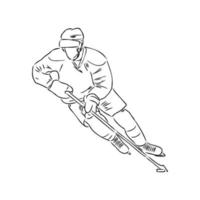 hockeyspelare vektor skiss