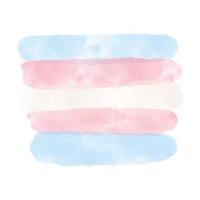 akvarell transsexuell prideflagga i babyblå, rosa och vita ränder. vektor akvarell texturerad isolerad bakgrund för transpersoners minnesdag, transföräldersdag, transpersoners medvetenhet