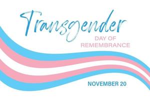 transsexuell prideflagga i babyblå, rosa och vita ränder. vektorbakgrund, bannermall för transpersoners minnesdag, november 2022. vektor