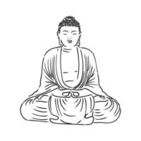 Buddha-Vektorskizze vektor