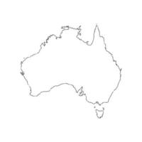Australien Karte Vektorskizze vektor