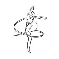 künstlerische Gymnastik-Vektorskizze vektor
