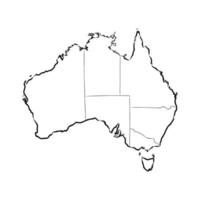 Australien Karte Vektorskizze vektor