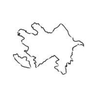 azerbajdzjan karta vektor skiss
