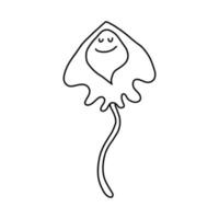 Meer stingray.vector Illustration im Stil eines Doodles. Krampffisch-Skizze vektor