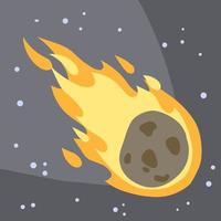 Meteor mit Feuerspur. vektor
