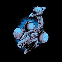 astronaut utrymme planet illustration premium vektor