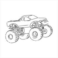 Monstertruck-Vektorskizze vektor