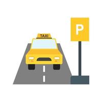 flaches Farbsymbol für den Taxistand vektor