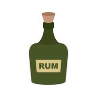 Flasche Rum flaches Farbsymbol vektor