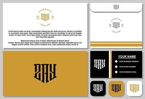 kreativ bokstav zay monogram logotyp med mall för brevpapper