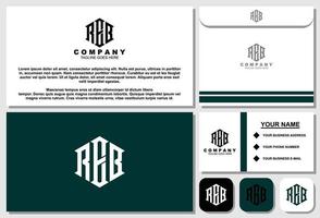 brev reb monogram logotyp design med brevpapper mall
