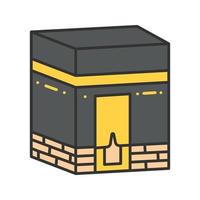 Kaaba-Farbsymbol. Hajj. muslimisches Heiligtum. isolierte Vektorillustration vektor