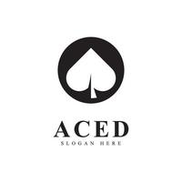 ace logo ikon design för kortspel kasino företag vektor