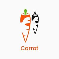 Karotten-Logo-Konzept. minimalistisches Logo. gut für Karottensymbole, Zeichen, Symbole. Gemüse-Symbol vektor