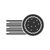Glyphen-Symbol für Sandwich-Kekse. Sandwich-Kekse. Silhouettensymbol. negativer Raum. vektor isolierte illustration