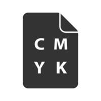 CMYK-Farbkreismodell-Glyphensymbol. Silhouette-Symbol. Cyan, Magenta, Gelb, Schlüsselfarbschema. negativen Raum. isolierte Vektorgrafik vektor