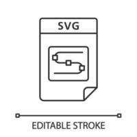 lineares Symbol für SVG-Datei. skalierbare Vektorgrafiken. Bilddateiformat. dünne Liniendarstellung. Kontursymbol. Vektor isoliert Umrisszeichnung. editierbarer Strich