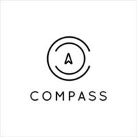 minimalistisches kompass-logo-design vektor