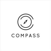 minimalistisches kompass-logo-design vektor