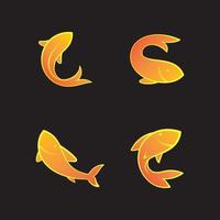 Fischliniensymbol, abstrakte Fischvektorillustration vektor