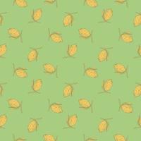 sömlösa mönster citron på gren med bladgravyr. vintage bakgrund av citrusfrukter i handritad stil. vektor