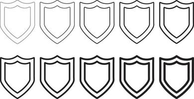 Sammlung von Symbolen für Sicherheitsschilde. Sicherheit und Schutz vektor