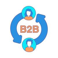 b2b-ikonen isolerad på vit bakgrund vektorillustration. företag till företag. kommunikation mellan två personer. marknadsföring tecken design concept.isolated på vit bakgrund. vektor