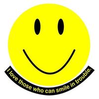 glückliches Gesicht Smiley. habe Alphabet, ich liebe diejenigen, die in Schwierigkeiten lächeln können. vektor